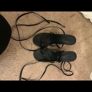 Black Lace Up Forever 21 heels